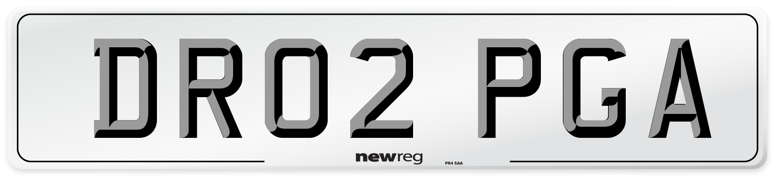 DR02 PGA Number Plate from New Reg